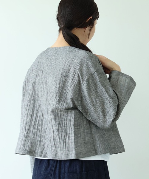 yuni(ユニ )の「△L/C/Pe washer haori blouse(シャツ/ブラウス・レディース・ブラック/ブラック系その他/ブラウン・FREE)」の13枚目の写真