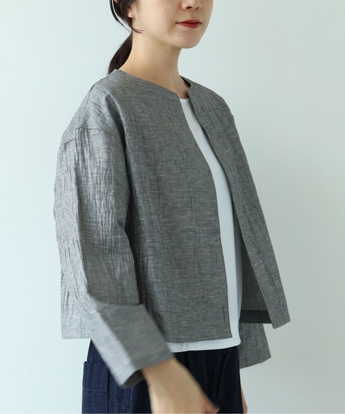 yuni(ユニ )の「△L/C/Pe washer haori blouse(シャツ/ブラウス・レディース・ブラック/ブラック系その他/ブラウン・FREE)」の10枚目の写真