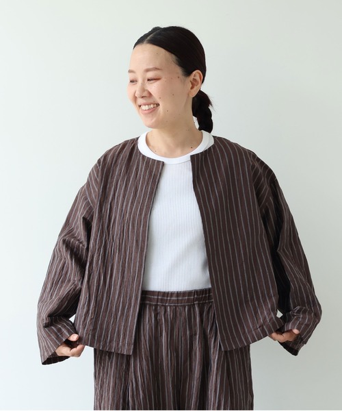 yuni(ユニ )の「△L/C/Pe washer haori blouse(シャツ/ブラウス・レディース・ブラック/ブラック系その他/ブラウン・FREE)」の18枚目の写真