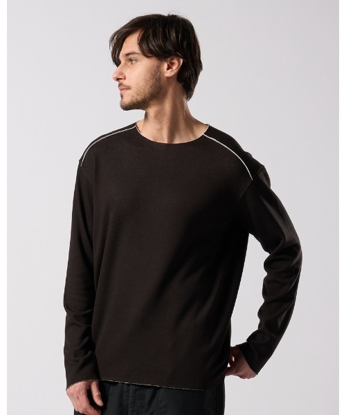 wjk(ダヴルジェイケイ)の「back boa cut-off crew(Tシャツ/カットソー・メンズ・ブラック/チャコールグレー/ホワイト・X-LARGE/LARGE/MEDIUM/SMALL)」の2枚目の写真