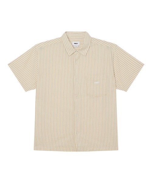 OBEY(オベイ)の「OBEY ALAN SS SHIRT(オベイ アラン ショートスリーブ シャツ)(シャツ/ブラウス・メンズ・ベージュ系/ブルー系・X-LARGE/LARGE/MEDIUM)」の1枚目の写真