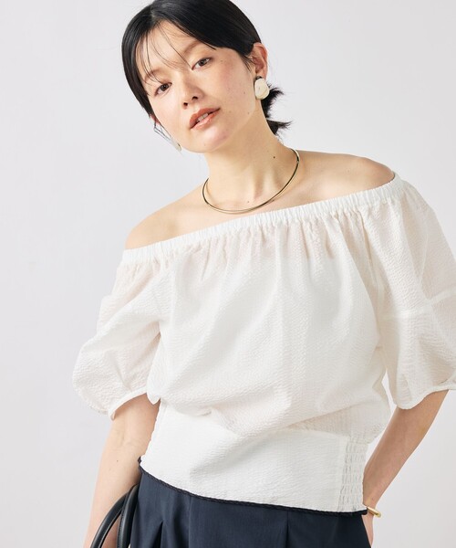 NOLLEY’S(ノーリーズ)の「ウォッシャブル袖ボリュームサッカーブラウス(シャツ/ブラウス・レディース・ホワイト/ブラック/サックスブルー・38)」の21枚目の写真