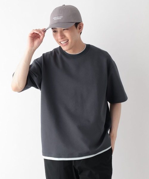 GLOBAL WORK(グローバルワーク)の「ライトクッションCOOLレイヤー/664274(Tシャツ/カットソー・メンズ・チャコールグレー/グレー/ライトベージュ/ネイビー/ブラック/カーキ・X-LARGE/MEDIUM/LARGE/SMALL)」の1枚目の写真