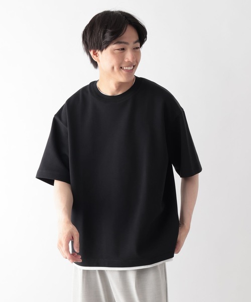 GLOBAL WORK(グローバルワーク)の「ライトクッションCOOLレイヤー/664274(Tシャツ/カットソー・メンズ・チャコールグレー/グレー/ライトベージュ/ネイビー/ブラック/カーキ・X-LARGE/MEDIUM/LARGE/SMALL)」の2枚目の写真
