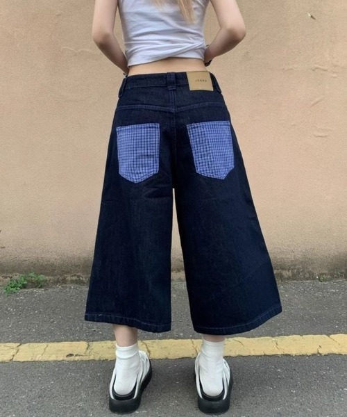 FreeZone(フリーゾーン)の「バード刺繍デザインデニムハーフパンツ(デニムパンツ・メンズ・ブルー・S/M/L)」の16枚目の写真