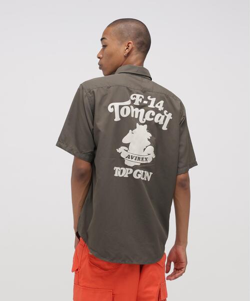 AVIREX(アヴィレックス)の「《WEB&DEPOT限定》S/S TOM CAT SILHOUETTE SHIRT / トムキャット シルエット シャツ / AVIREX / アヴィレックス(シャツ/ブラウス・メンズ・カーキ/ネイビー/オリーブ系・M/L/XL/2XL)」の3枚目の写真