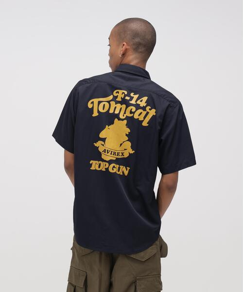 AVIREX(アヴィレックス)の「《WEB&DEPOT限定》S/S TOM CAT SILHOUETTE SHIRT / トムキャット シルエット シャツ / AVIREX / アヴィレックス(シャツ/ブラウス・メンズ・カーキ/ネイビー/オリーブ系・M/L/XL/2XL)」の1枚目の写真