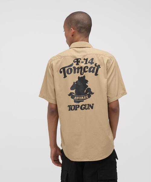 AVIREX(アヴィレックス)の「《WEB&DEPOT限定》S/S TOM CAT SILHOUETTE SHIRT / トムキャット シルエット シャツ / AVIREX / アヴィレックス(シャツ/ブラウス・メンズ・カーキ/ネイビー/オリーブ系・M/L/XL/2XL)」の2枚目の写真