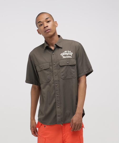 AVIREX(アヴィレックス)の「《WEB&DEPOT限定》S/S TOM CAT SILHOUETTE SHIRT / トムキャット シルエット シャツ / AVIREX / アヴィレックス(シャツ/ブラウス・メンズ・カーキ/ネイビー/オリーブ系・M/L/XL/2XL)」の6枚目の写真