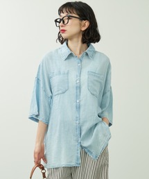 A.D.C.L. | 【ライトデニムで軽い着心地!】シアーデニム 半袖オーバーサイズシャツ(シャツ/ブラウス)