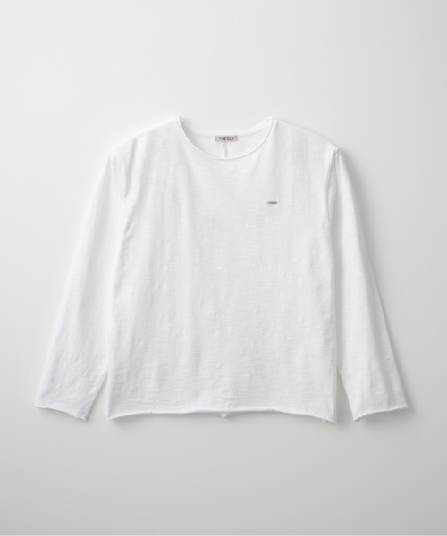 THE CLE(ザクレ)の「RAW EDGE LONG SLEEVE T-SHIRT / ロウエッジロングスリーブTシャツ(Tシャツ/カットソー・メンズ・ブラック/ホワイト・1/2)」の2枚目の写真