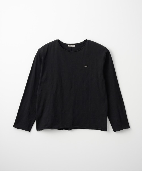 THE CLE(ザクレ)の「RAW EDGE LONG SLEEVE T-SHIRT / ロウエッジロングスリーブTシャツ(Tシャツ/カットソー・メンズ・ブラック/ホワイト・1/2)」の1枚目の写真