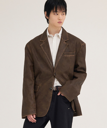 AKECII（アケシ）の「スクレッチレザーブレザー_ブラウン（ライダースジャケット）」