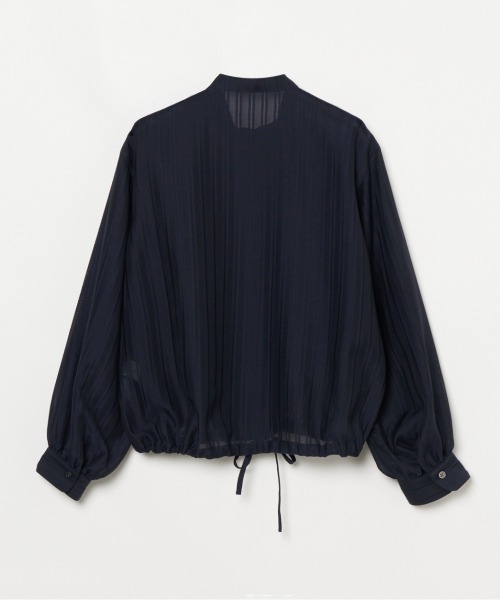 HELIOPOLE(エリオポール)の「SHEER STRIPE DRAWSTRING SHIRT(シャツ/ブラウス・レディース・ベージュ/ネイビー・38)」の6枚目の写真