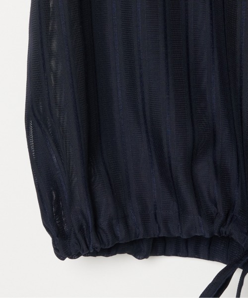 HELIOPOLE(エリオポール)の「SHEER STRIPE DRAWSTRING SHIRT(シャツ/ブラウス・レディース・ベージュ/ネイビー・38)」の9枚目の写真