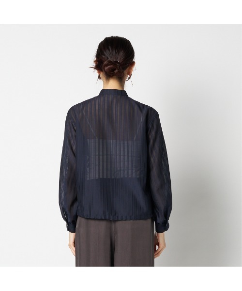 HELIOPOLE(エリオポール)の「SHEER STRIPE DRAWSTRING SHIRT(シャツ/ブラウス・レディース・ベージュ/ネイビー・38)」の15枚目の写真