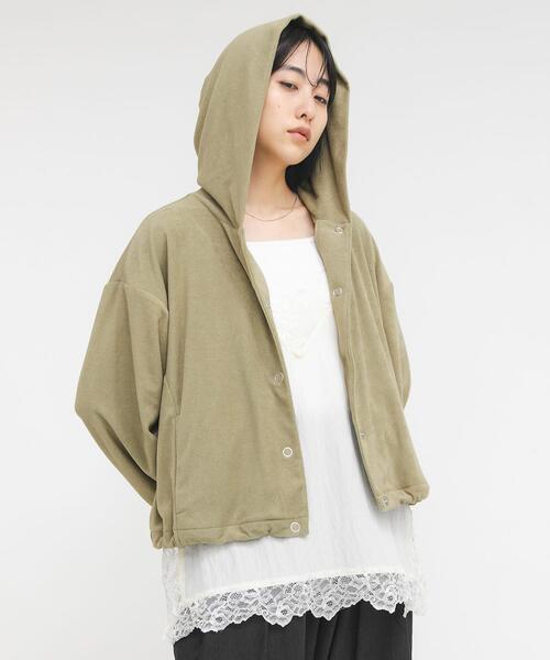 KBF(ケイビーエフ)の「リングドットパイルフーディー(パーカー・レディース・グレー/カーキ/アイボリー・ONE)」の19枚目の写真