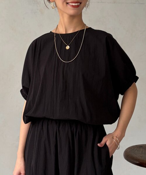 Chez toi(シェトワ)の「【セットアップ】バルーンブラウス×スカートSET(ワンピース・レディース・ブラック/ライトグレー/レッド・FREE)」の4枚目の写真