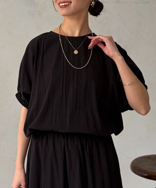 Chez toi(シェトワ)の「【セットアップ】バルーンブラウス×スカートSET(ワンピース・レディース・ブラック/ライトグレー/レッド・FREE)」の5枚目の写真
