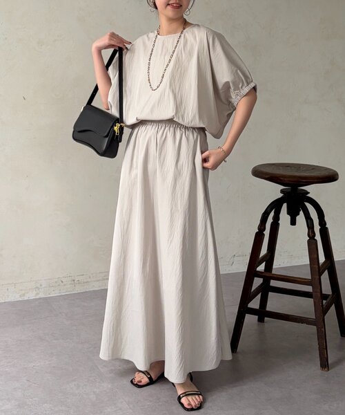 Chez toi(シェトワ)の「【セットアップ】バルーンブラウス×スカートSET(ワンピース・レディース・ブラック/ライトグレー/レッド・FREE)」の14枚目の写真