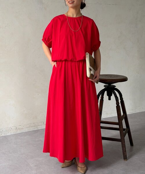 Chez toi(シェトワ)の「【セットアップ】バルーンブラウス×スカートSET(ワンピース・レディース・ブラック/ライトグレー/レッド・FREE)」の19枚目の写真