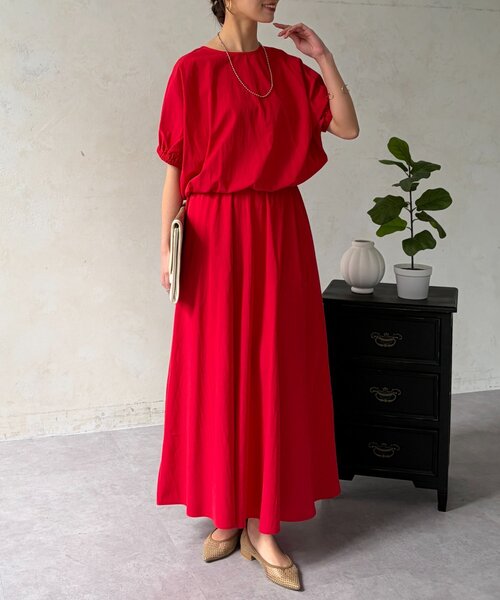 Chez toi(シェトワ)の「【セットアップ】バルーンブラウス×スカートSET(ワンピース・レディース・ブラック/ライトグレー/レッド・FREE)」の18枚目の写真