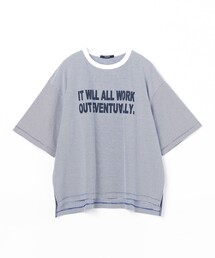 ミジンボーダーフロッキーロゴTシャツ