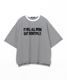Grand PARK | ミジンボーダーフロッキーロゴTシャツ(Tシャツ/カットソー)