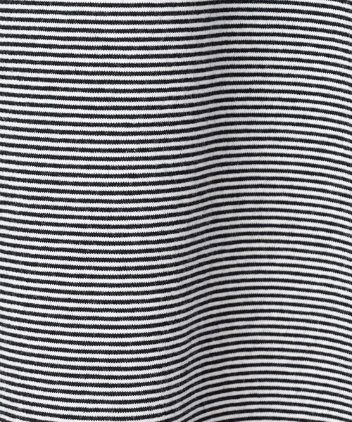 Grand PARK(グランドパーク)の「ミジンボーダーフロッキーロゴTシャツ(Tシャツ/カットソー・レディース・キャメル/ブラック/ブルー・FREE)」の10枚目の写真