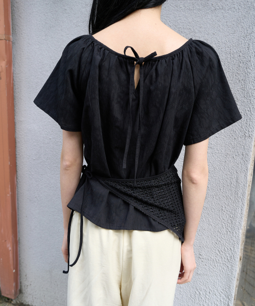 JULIAPEPE(ジュリアペペ)の「String Shirring Blouse (Black)(シャツ/ブラウス・レディース・その他・FREE)」の2枚目の写真