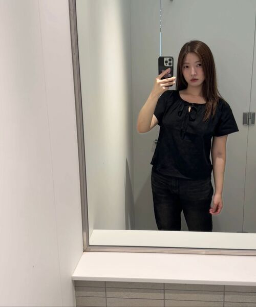 JULIAPEPE(ジュリアペペ)の「String Shirring Blouse (Black)(シャツ/ブラウス・レディース・その他・FREE)」の6枚目の写真