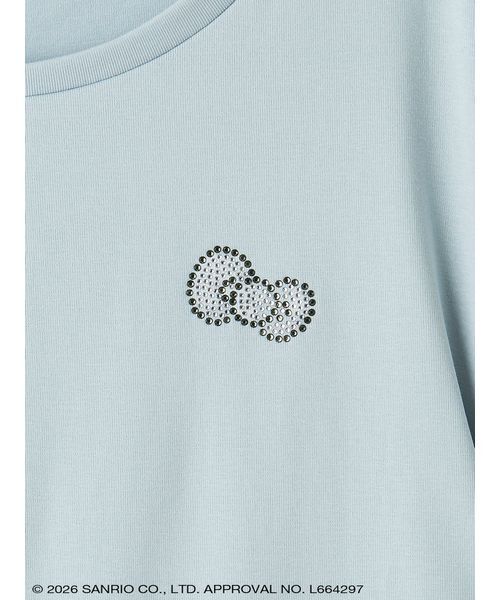 sanrio house(サンリオハウス)の「ハローキティ サイドシャーリングクロップドTシャツ(Tシャツ/カットソー・レディース・グレー/オフホワイト/ライトブルー・F)」の5枚目の写真