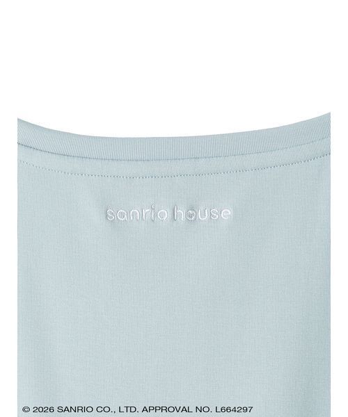 sanrio house(サンリオハウス)の「ハローキティ サイドシャーリングクロップドTシャツ(Tシャツ/カットソー・レディース・グレー/オフホワイト/ライトブルー・F)」の6枚目の写真