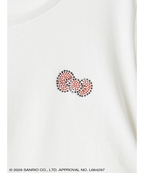 sanrio house(サンリオハウス)の「ハローキティ サイドシャーリングクロップドTシャツ(Tシャツ/カットソー・レディース・グレー/オフホワイト/ライトブルー・F)」の9枚目の写真