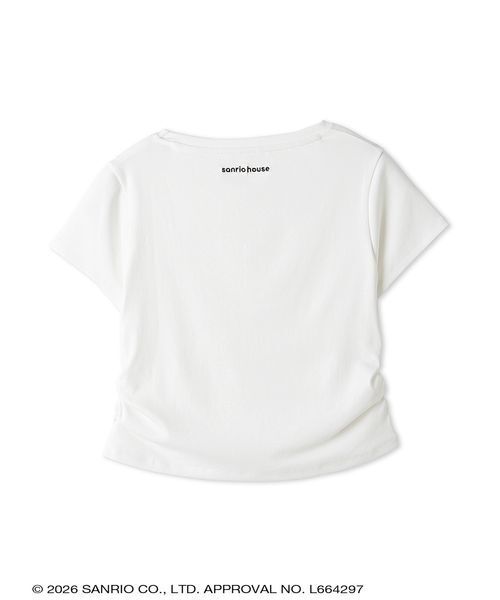 sanrio house(サンリオハウス)の「ハローキティ サイドシャーリングクロップドTシャツ(Tシャツ/カットソー・レディース・グレー/オフホワイト/ライトブルー・F)」の11枚目の写真