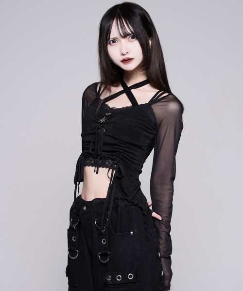 REFLEM(レフレム)の「『REFLEM/レフレム』シャーリングシアートップス(その他トップス・レディース・ブラック/A・L/M)」の3枚目の写真