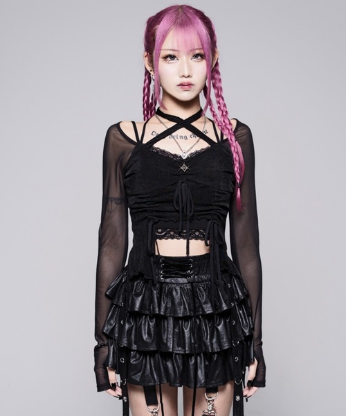 REFLEM(レフレム)の「『REFLEM/レフレム』シャーリングシアートップス(その他トップス・レディース・ブラック/A・L/M)」の11枚目の写真