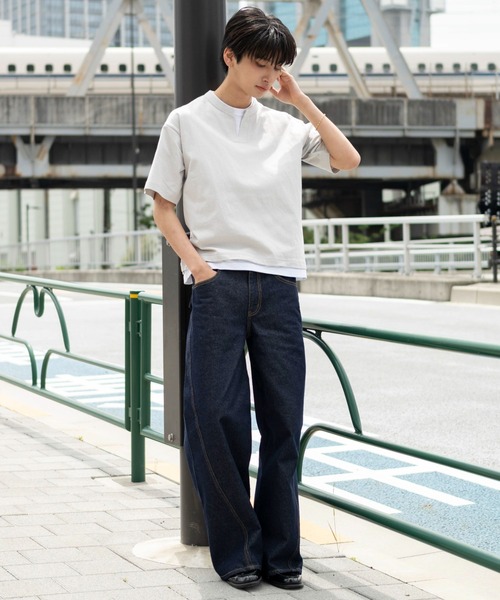 WEGO(ウィゴー)の「WEGO/【26年春夏新作】フェイクレイヤードキーネックT(ポロシャツ・メンズ・ライトグレー/スミクロ・MEDIUM/LARGE)」の20枚目の写真
