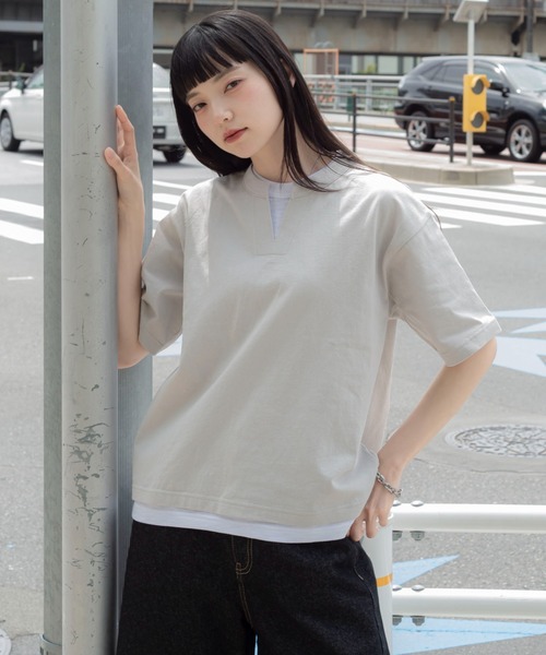 WEGO(ウィゴー)の「WEGO/【26年春夏新作】フェイクレイヤードキーネックT(ポロシャツ・メンズ・ライトグレー/スミクロ・MEDIUM/LARGE)」の21枚目の写真