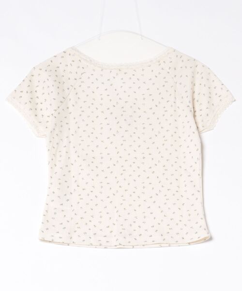frunco(フランコ)の「小花柄サーマルヘンリーネックT(Tシャツ/カットソー・レディース・ブルー/アイボリー/ホワイト・FREE)」の4枚目の写真