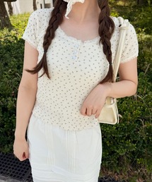 frunco（フランコ）の「小花柄サーマルヘンリーネックT（Tシャツ/カットソー）」