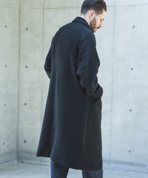 MR.OLIVE(ミスターオリーブ)の「TECH TWEED HERRINGBONE / BALMACAAN COAT /M263127(ステンカラーコート・メンズ・ブラック/ブラック×ホワイト・MEDIUM/SMALL/LARGE)」の4枚目の写真