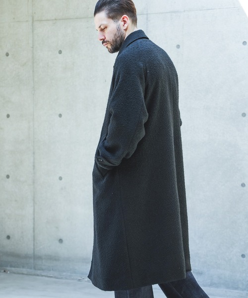 MR.OLIVE(ミスターオリーブ)の「TECH TWEED HERRINGBONE / BALMACAAN COAT /M263127(ステンカラーコート・メンズ・ブラック/ブラック×ホワイト・MEDIUM/SMALL/LARGE)」の5枚目の写真