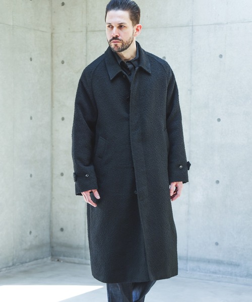 MR.OLIVE(ミスターオリーブ)の「TECH TWEED HERRINGBONE / BALMACAAN COAT /M263127(ステンカラーコート・メンズ・ブラック/ブラック×ホワイト・MEDIUM/SMALL/LARGE)」の6枚目の写真