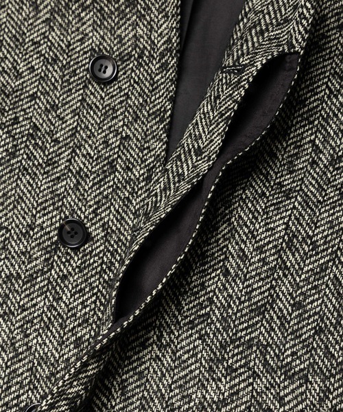 MR.OLIVE(ミスターオリーブ)の「TECH TWEED HERRINGBONE / BALMACAAN COAT /M263127(ステンカラーコート・メンズ・ブラック/ブラック×ホワイト・MEDIUM/SMALL/LARGE)」の15枚目の写真