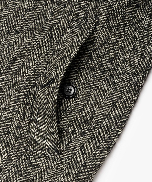MR.OLIVE(ミスターオリーブ)の「TECH TWEED HERRINGBONE / BALMACAAN COAT /M263127(ステンカラーコート・メンズ・ブラック/ブラック×ホワイト・MEDIUM/SMALL/LARGE)」の16枚目の写真