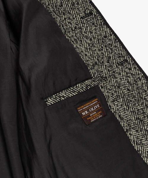 MR.OLIVE(ミスターオリーブ)の「TECH TWEED HERRINGBONE / BALMACAAN COAT /M263127(ステンカラーコート・メンズ・ブラック/ブラック×ホワイト・MEDIUM/SMALL/LARGE)」の18枚目の写真