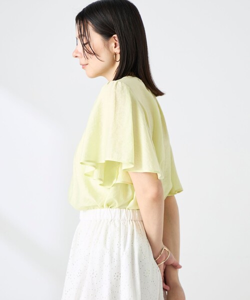 NOLLEY’S(ノーリーズ)の「【BECシリーズ】ウォッシャブルリネン混袖フリルブラウス(シャツ/ブラウス・レディース・イエロー/グレイッシュベージュ・38)」の18枚目の写真