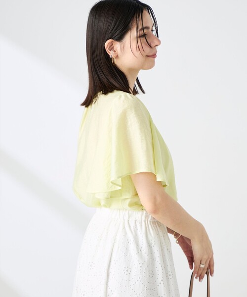 NOLLEY’S(ノーリーズ)の「【BECシリーズ】ウォッシャブルリネン混袖フリルブラウス(シャツ/ブラウス・レディース・イエロー/グレイッシュベージュ・38)」の20枚目の写真