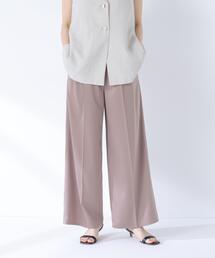 NATURAL BEAUTY BASIC | サテンタックワイドパンツ(その他パンツ)
